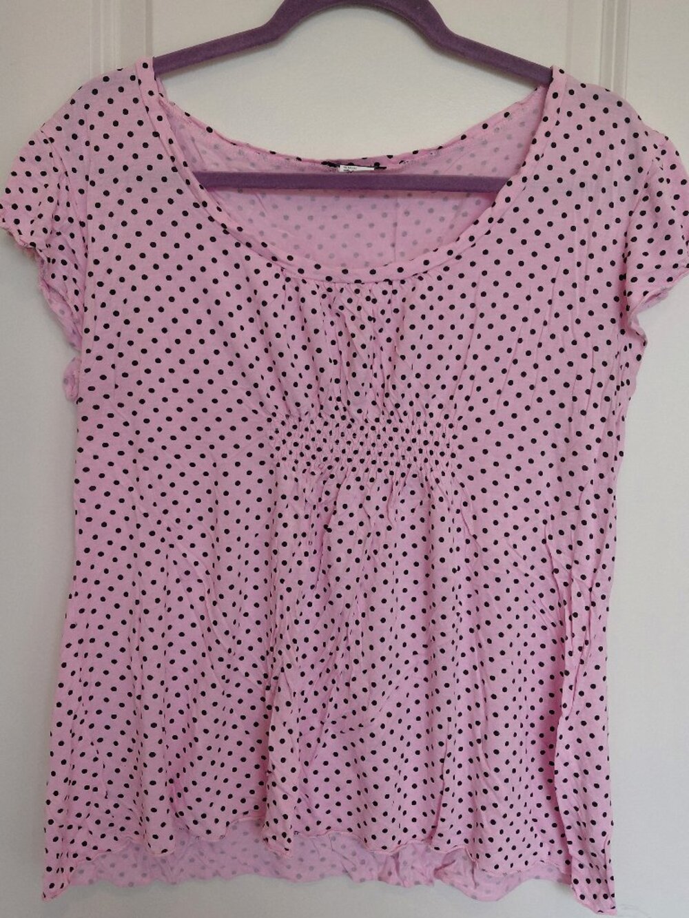 Pink & Black Polka Dot Blouse